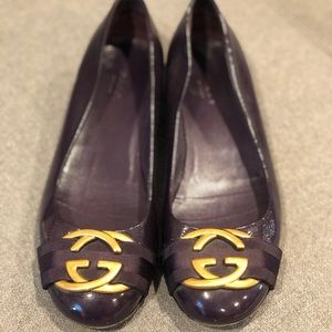 Gucci Patent Leather Purple Flats 37.5